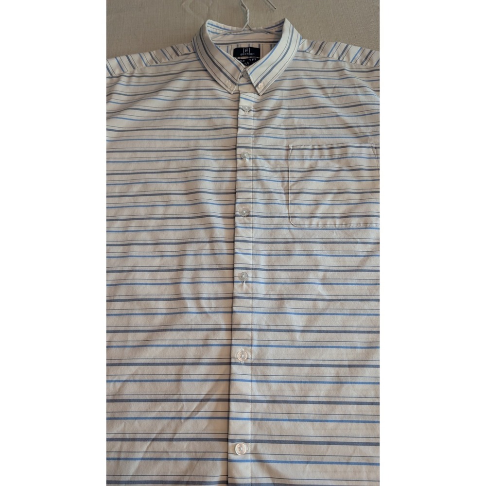 George Short Sleeve Button Down Shirt With Stripes size XL
